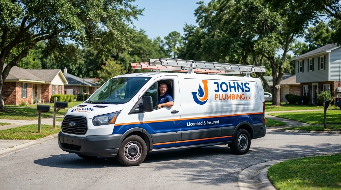 Johns Plumbing LLC service van in Gatesville, NC