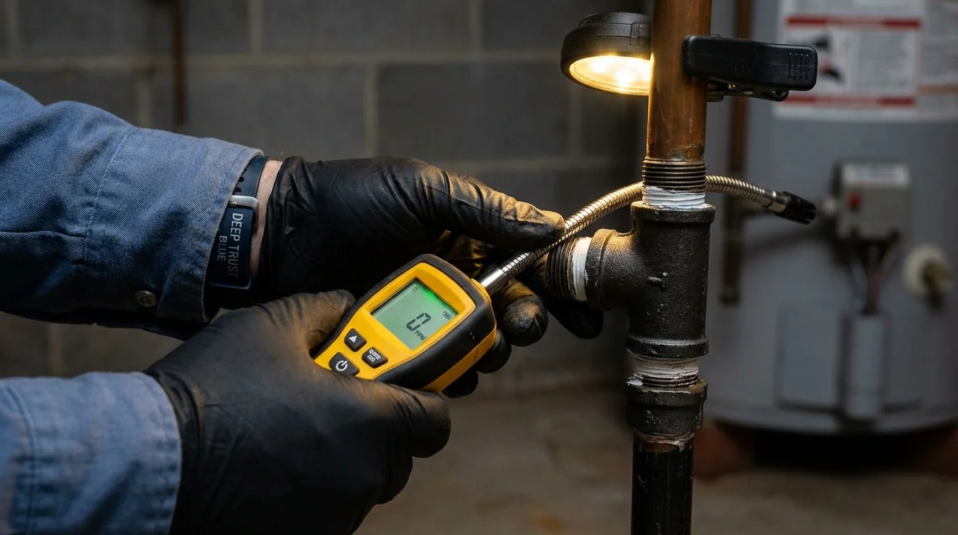 Gas leak detection with electronic sniffer by Johns Plumbing LLC in Gatesville