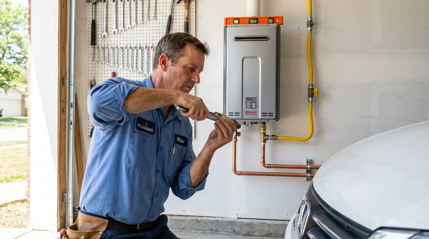 Tankless water heater installation by a Johns Plumbing LLC plumber in Gatesville